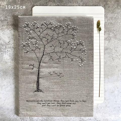 Large Linen Notebook - Memories are the loveliest...