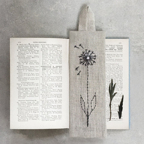 Linen Bookmark Dandelion