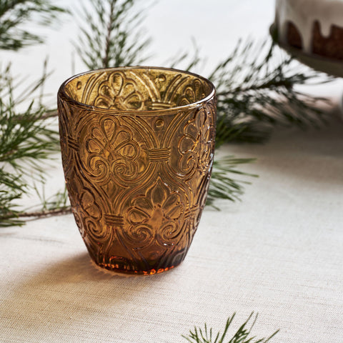 Set of Four Water Tumblers - Amber