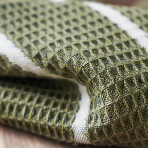 Set of Two Olive Green Waffle Dish Cloths