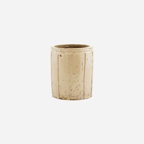 Stoneware Flowerpot or Utensil Pot - Beige