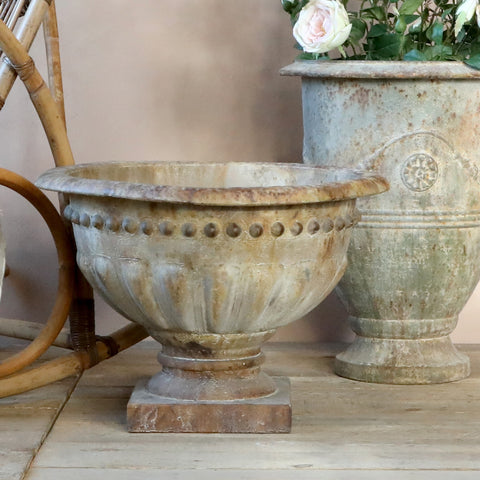 Iron Urn Planter with Rusted Copper Finish