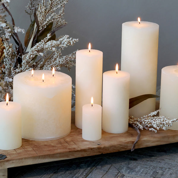 Cream Rustic Pillar Candles