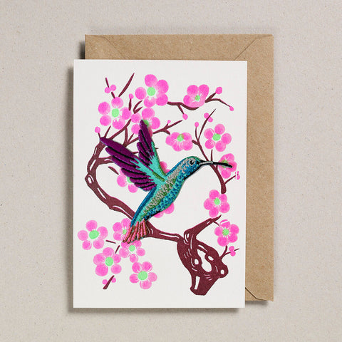 Iron On Patch Card - Hummingbird