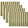Handmade Bamboo and Cotton Placemat - Green and Natural - Set of 4