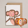 Japanese Paper Balloon Card - Monkey