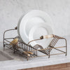 Metal Dish Rack with Aged Brass Finish