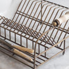 Metal Dish Rack with Aged Brass Finish