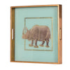 Square Rhino Mirrored Tray - 40cm