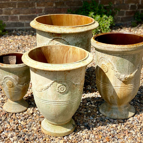 Rustic Iron Urn Planters - Versailles