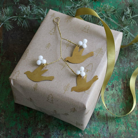 Hanging Decoration - Trio of Brass Birds