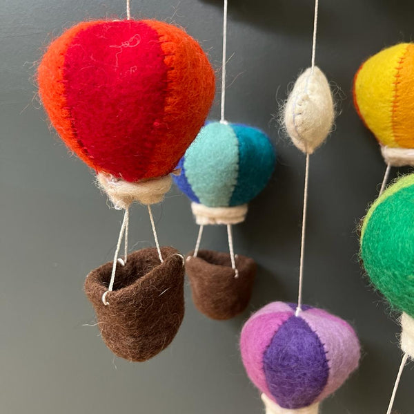 Handmade Felt Hot Air Balloon Mobile Fairtrade