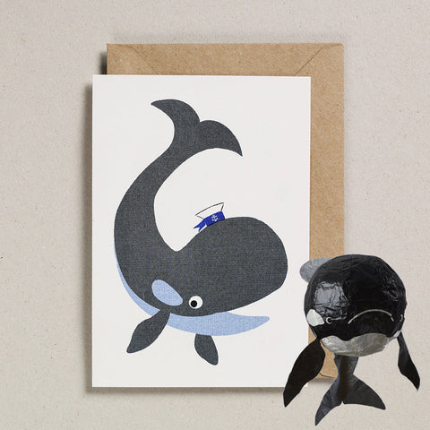 Japanese Paper Balloon Card - Whale