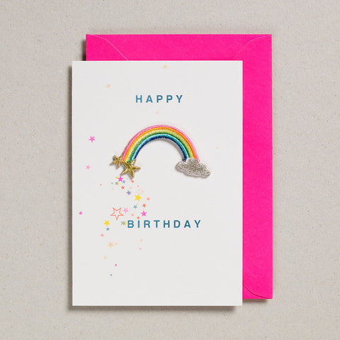 Iron On Patch Card - Birthday Rainbow