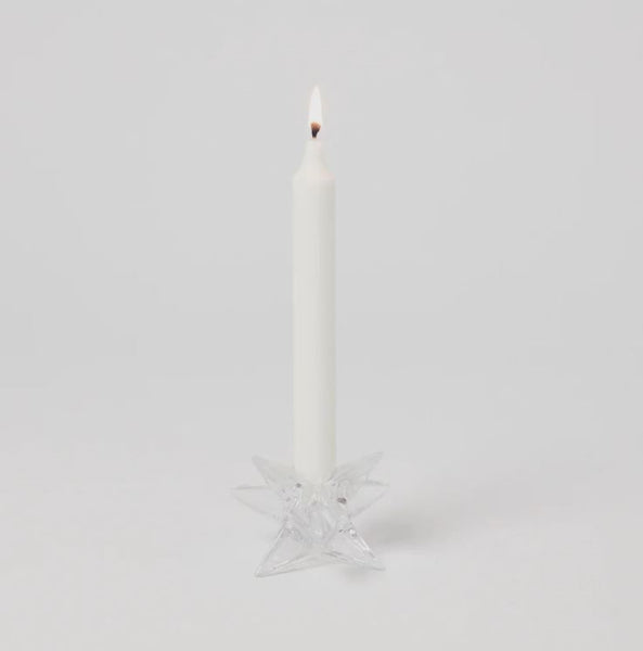 Clear Glass Star Candle Holder﻿