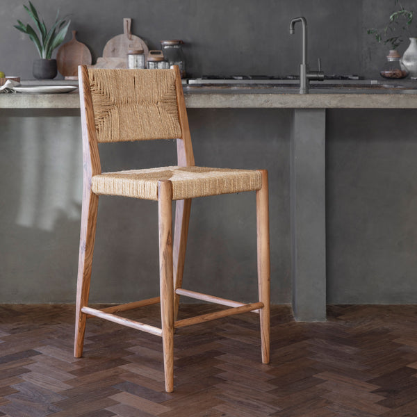 Acacia and Munja Grass Counter Chair or Bar Stool