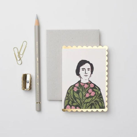Mini Card Woman in a Floral Dress Wanderlust Paper Co