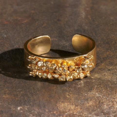 Gold Plated Beaded Ring