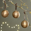 Round Brass Baubles with etched pattern - Set of Three