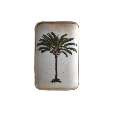 Enamelled Palm Tree Tray - Mini - Boncoeurs