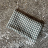 Stonewashed Linen Napkin or Placemat - Small Pigeon Green Check  - Set of Four