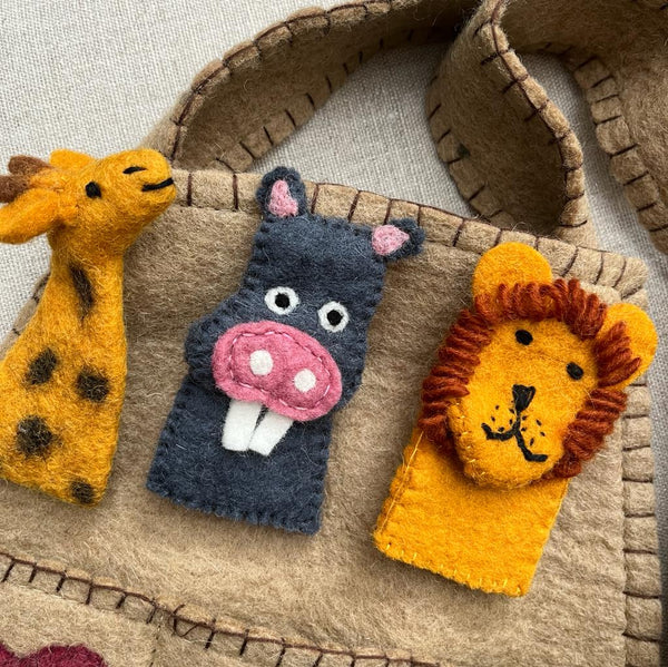 Handmade Puppet Bag Wild Animals B Fairtrade
