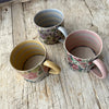 Small Handmade Ceramic Mug by Virginia Graham - Floral with Stripes
