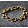 Gold Plated Etched Interwoven Link Bracelet