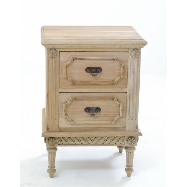 Two Drawer Vintage Style Bedside Table