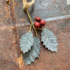 Zinc Holly with Red Berries Decoration - Walther & Co