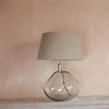 Bulbous Hand Blown Glass Lamp with Optional Jute Shade - Greige - Home & Garden - Chiswick, London W4 