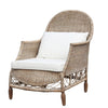 Woven Rattan Armchair with Cushions