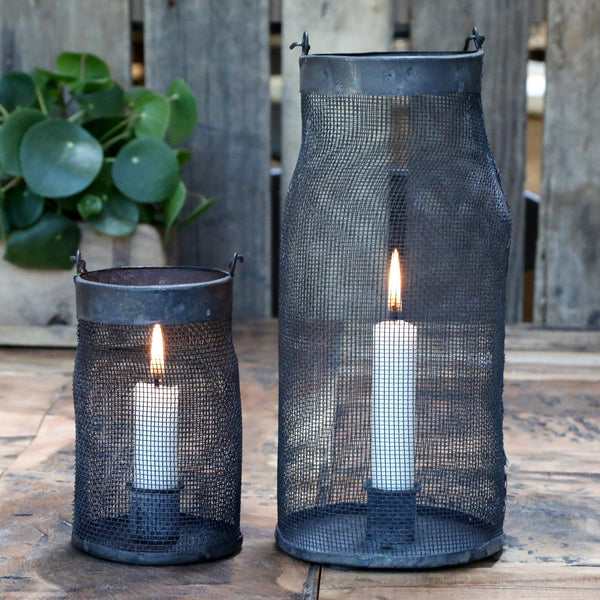 Metal Mesh Hurricane Antique Coal
