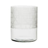 Clear Glass Vase or Hurricane with Line Cut Pattern - Three Sizes - Greige - Home & Garden - Chiswick, London W4 