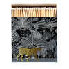 Long Matches in Large Luxury Letterpress Printed Matchbox Cheetah Black with Gold