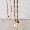 Fantasy Garnet Heart Gold Coloured Necklace - A Beautiful Story