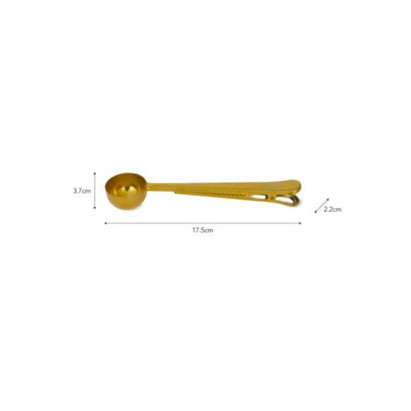 Brass Coffee Scoop and Clip