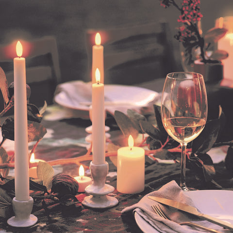 Realistic Faux LED Dinner Taper Candles