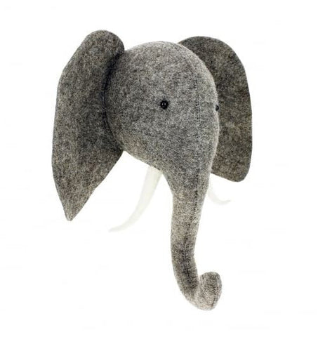 Felt Elephant Head by Fiona Walker England