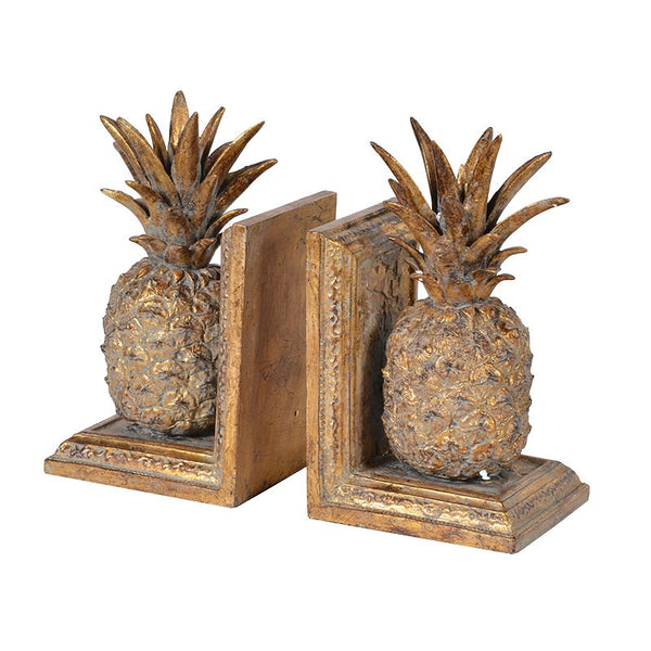 Set of Decorative Golden Pineapple Bookends - Greige - Home & Garden - Chiswick, London W4 
