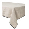 Linen Tablecloth with Black Overstitched Edge