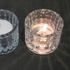 Clear Glass Diamond Cut Tealight Holder - Greige - Home & Garden - Chiswick, London W4 