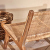Woven Rattan and Acacia Wood Low Chair
