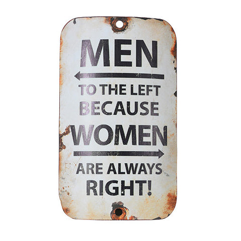 Men to the Left Metal Sign - Greige - Home & Garden - Chiswick, London W4 