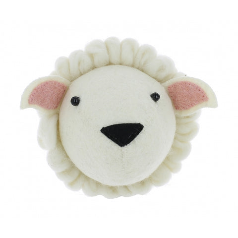 Mini Sheep Felt Wall Head by Fiona Walker, England - Greige - Home & Garden - Chiswick, London W4 
