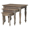 Set of three nesting side tables weather reclaimed pine spindle legs