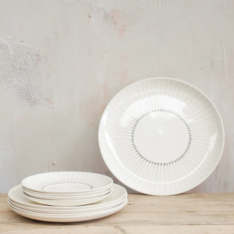 Handmade Ceramic Range from Vietnam - Grey Matchstick Design - Serving Platter - Greige - Home & Garden - Chiswick, London W4 