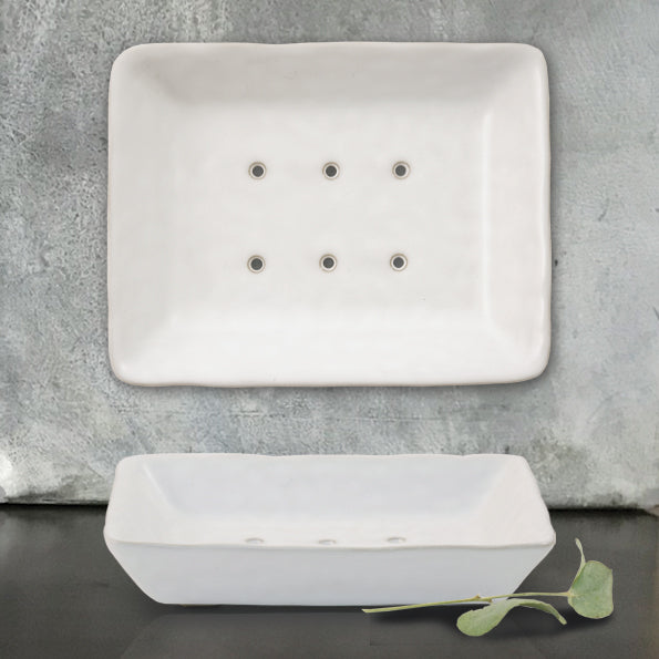 Porcelain Soap Dish White or Black - Main Image