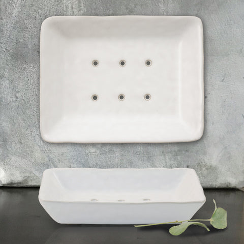 Porcelain Soap Dish - White or Black - Greige - Home & Garden - Chiswick, London W4 