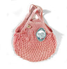 French Cotton String Shopping Market Bag Pink Mini